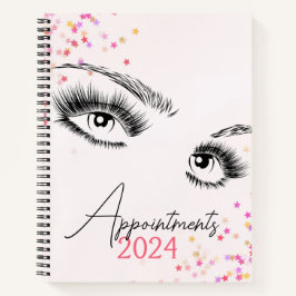 Sparkly Lashes Pink Glitter Star Afspraken Notitieboek