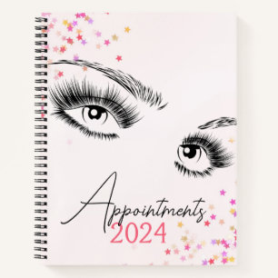 Sparkly Lashes Pink Glitter Star Afspraken Notitieboek
