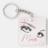 Sparkly Lashes Roze Glitter Star Confetti Make-up Sleutelhanger (voorkant)