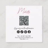 Sparkly Lashes Roze Glitter Star Confetti Make-up Vierkante Visitekaartje (Achterkant)