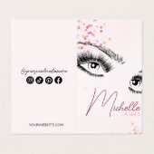 Sparkly Lashes Roze Glitter Star Confetti Make-up Visitekaartje (Buitenkant ongevouwen)