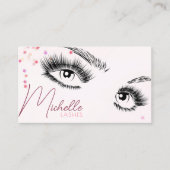 Sparkly Lashes Roze Glitter Star Confetti Make-up Visitekaartje (Voorkant)
