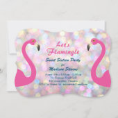 Sparkly Let's Flamingle Sweet Sixteen Invitation Kaart (Voorkant)