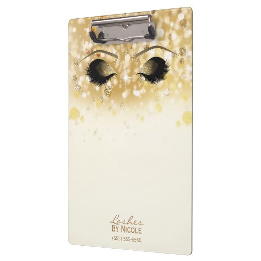 Sparkly Lights Gold Makeup Eyes Lashes Modern Klembord (Links)