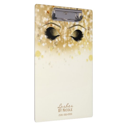 Sparkly Lights Gold Makeup Eyes Lashes Modern Klembord (Rechts)
