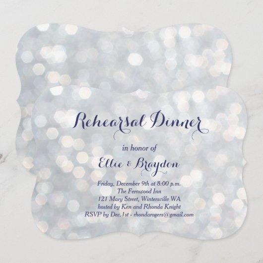 Sparkly Lights Rehearsal Dinner Invitation Kaart (Voorkant / Achterkant)