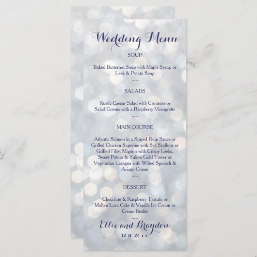 Sparkly Lights Wedding Menu (Voorkant / Achterkant)