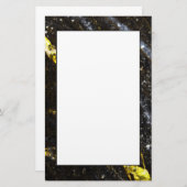 Sparkly lijn goud zwart chic abstract briefpapier (Voorkant / Achterkant)