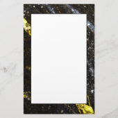 Sparkly lijn goud zwart chic abstract briefpapier (Voorkant)