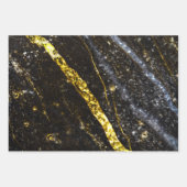 Sparkly lijn goud zwart chic abstract inpakpapier vel (Voorkant 2)