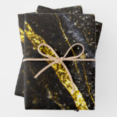 Sparkly lijn goud zwart chic abstract inpakpapier vel (In situ)