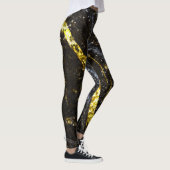 Sparkly lijn goud zwart chic abstract leggings (Rechts)