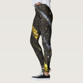 Sparkly lijn goud zwart chic abstract leggings (Links)