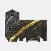 Sparkly lijn goud zwart chic abstract Monogram Bedankdoosjes (Uitgevouwen)