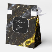 Sparkly lijn goud zwart chic abstract Monogram Bedankdoosjes (Achterkant)