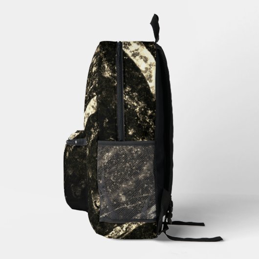 Sparkly lijn goud zwart chic abstract Monogram Bedrukte Rugzak (Rechts)