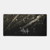Sparkly lijn goud zwart chic abstract Monogram Bureaumat (Voorkant)