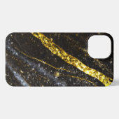Sparkly lijn goud zwart chique abstract bling iPhone hoesje (Achterkant horizontaal)