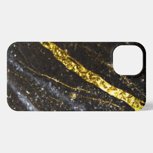 Sparkly lijn goud zwart chique abstract bling iPhone hoesje (Achterkant horizontaal)