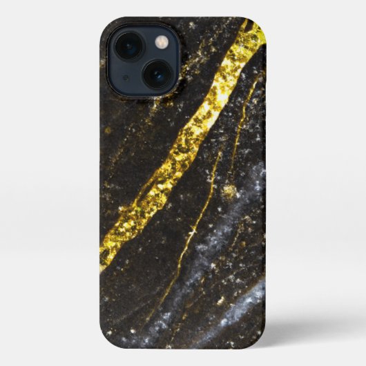 Sparkly lijn goud zwart chique abstract bling iPhone hoesje (Achterkant)