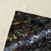 Sparkly lijn goud zwart chique abstract bling strandlaken (In situ)