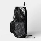 Sparkly lijn zilver zwart chic abstract Monogram Bedrukte Rugzak (Rechts)