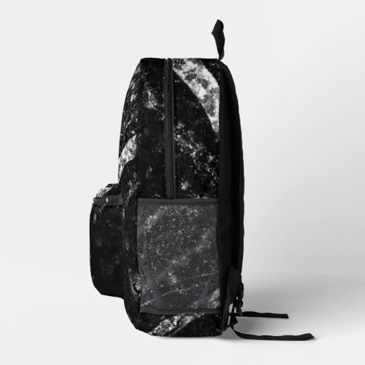 Sparkly lijn zilver zwart chic abstract Monogram Bedrukte Rugzak (Rechts)