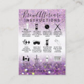 Sparkly Lila Paars Glitter Brows Aftercare Pictogr Visitekaartje (Voorkant)