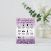 Sparkly Lila Paars Glitter Brows Aftercare Pictogr Visitekaartje (Staand voorkant)