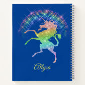 Sparkly look Raring Unicorn tegen Regenboog Notitieboek (Achterkant)