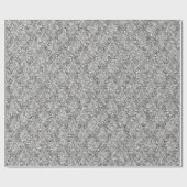 Sparkly Luxury Damask & Glitter - Silver Cadeaupapier (Vlak)