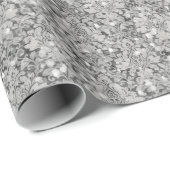 Sparkly Luxury Damask & Glitter - Silver Cadeaupapier (Rol Hoek)