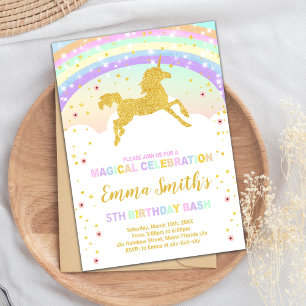 Sparkly & Magical Girl's Party Kaart