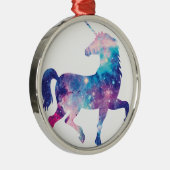 Sparkly Magical Unicorn Metalen Ornament (Rechts)