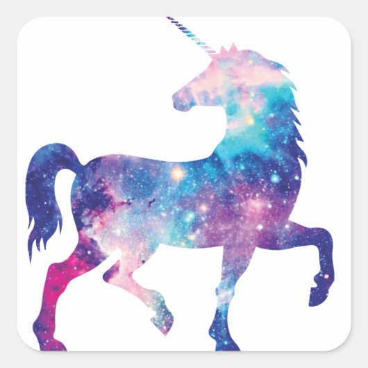 Sparkly Magical Unicorn Vierkante Sticker (Voorkant)