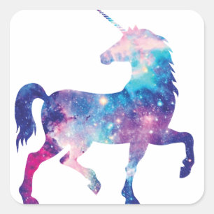Sparkly Magical Unicorn Vierkante Sticker