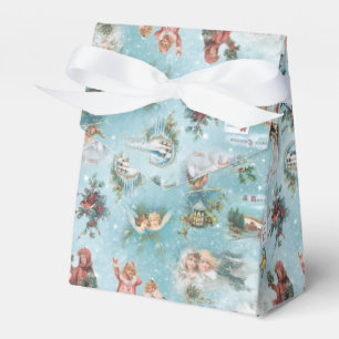 Sparkly Magical Winter Vintage-kerstcollage Bedankdoosjes