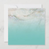 Sparkly Marble Blauwgroen Ombre Wedding Kaart (Achterkant)