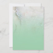 Sparkly Marble Mint Green Ombre Quince Años Kaart (Achterkant)