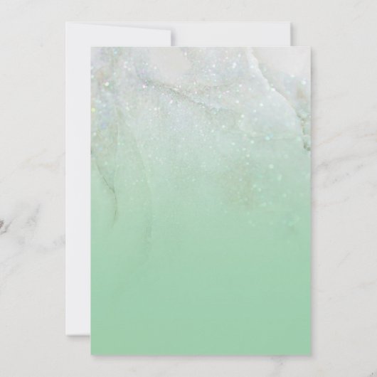 Sparkly Marble Mint Green Ombre sparen de Datum Kaart (Achterkant)