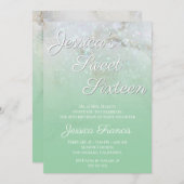 Sparkly Marble Mint Green Ombre Sweet Sixteen Kaart (Voorkant / Achterkant)