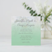 Sparkly Marble Mint Green Ombre Wedding Kaart (Staand voorkant)