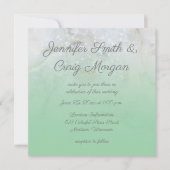 Sparkly Marble Mint Green Ombre Wedding Kaart (Voorkant)