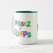 Sparkly Mardi Gras Design Ceramic Mug Tweekleurige Koffiemok (Voorkant links)