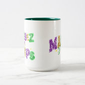 Sparkly Mardi Gras Design Ceramic Mug Tweekleurige Koffiemok (Center)