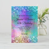 Sparkly Mermaid Glitter Folie 30th Birthday Kaart (Staand voorkant)