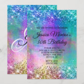 Sparkly Mermaid Glitter Folie 30th Birthday Kaart (Voorkant / Achterkant)