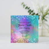 Sparkly Mermaid Glitter Folie 40th Birthday Kaart (Staand voorkant)