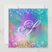 Sparkly Mermaid Glitter Folie 50th Birthday Kaart (Achterkant)