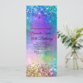 Sparkly Mermaid Glitter Folie 50th Birthday Kaart (Staand voorkant)